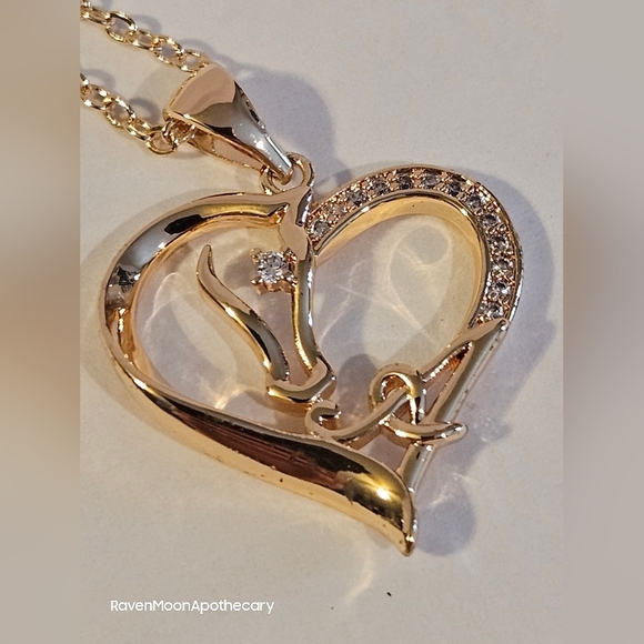 3/15$ Bundle Deal New 14K Horse Heart Letter A Pendant Necklace - Picture 4 of 7
